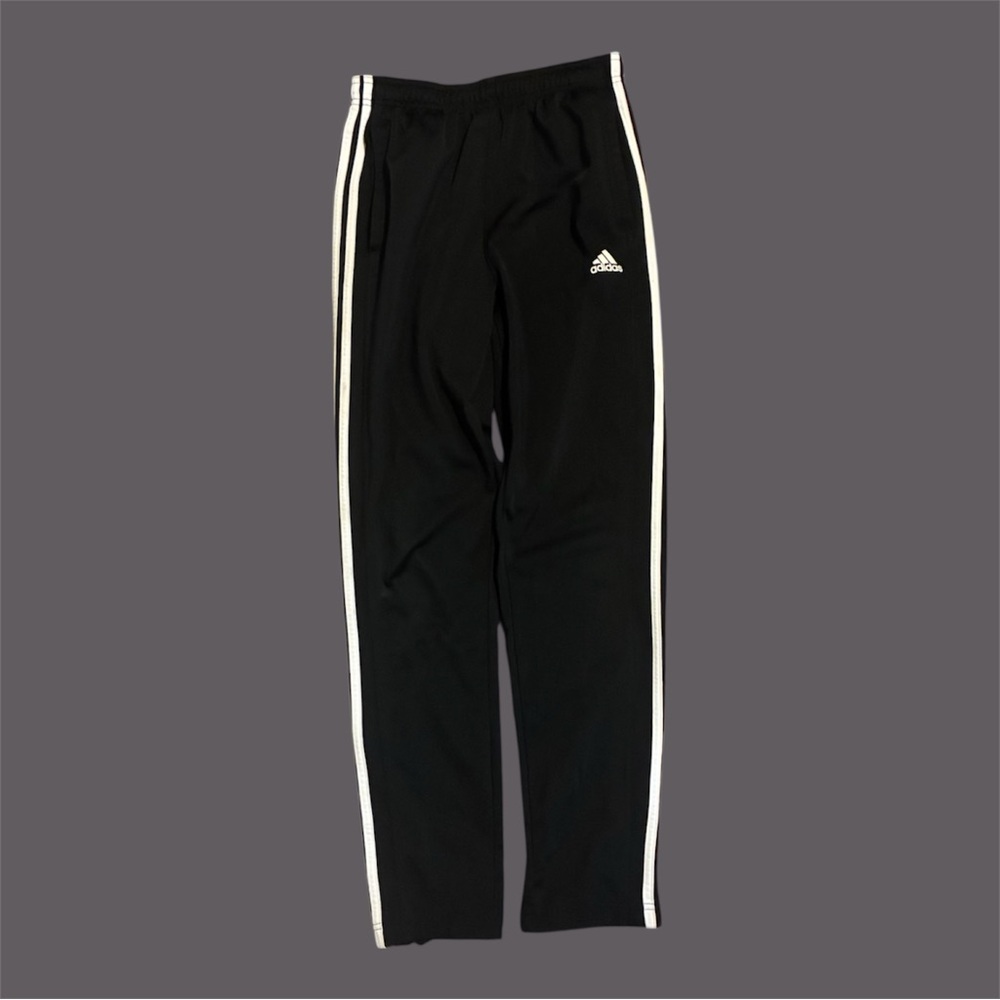 Adidas Black Joggers with White Stripes